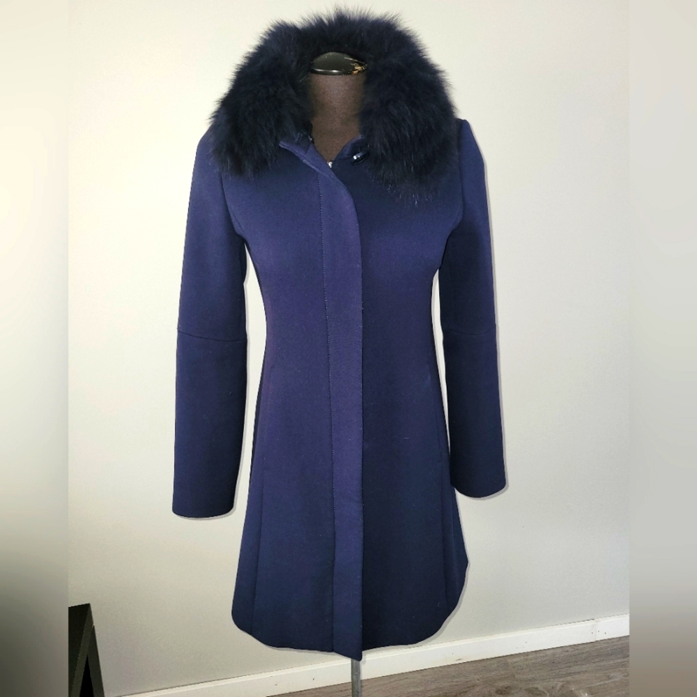 Sandra Angelozzi Real Fur Collar Coat Size S